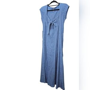 Free People Blue Tie-Front Maxi Dress